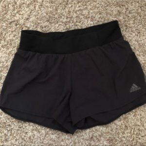 Dark charcoal adidas running shorts